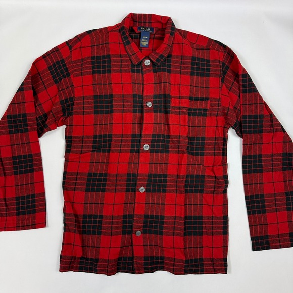 Polo Ralph Lauren Other - Polo Ralph Lauren Flannel Sleep Shirt Mens Medium Red Black Plaid Pajama Top